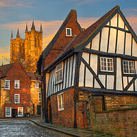 Buy canvas prints of Lincoln Cathedral and Crooked House by Alison Chambers