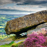 Buy canvas prints of Ilkley Moor Boulder Stone by Alison Chambers