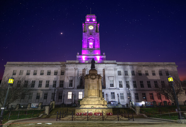 Barnsley Town Hall and Jupiter Picture Board by Alison Chambers