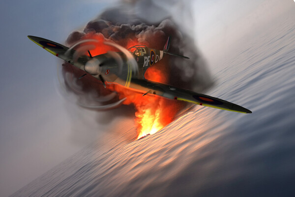 Spitfire Under Attack Picture Board by Alison Chambers