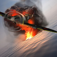 Buy canvas prints of Spitfire Under Attack by Alison Chambers