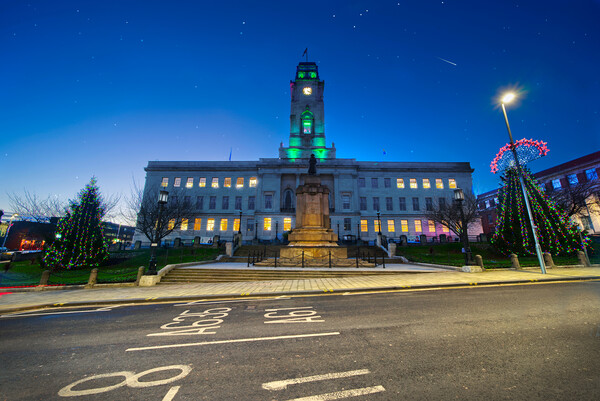 Barnsley Town Hall and Shooting Star Picture Board by Alison Chambers