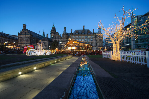 Sheffield Peace Gardens at Christmas  Picture Board by Alison Chambers