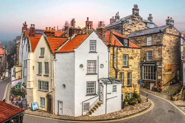 Higgledy Piggledy Robin Hoods Bay Picture Board by Alison Chambers