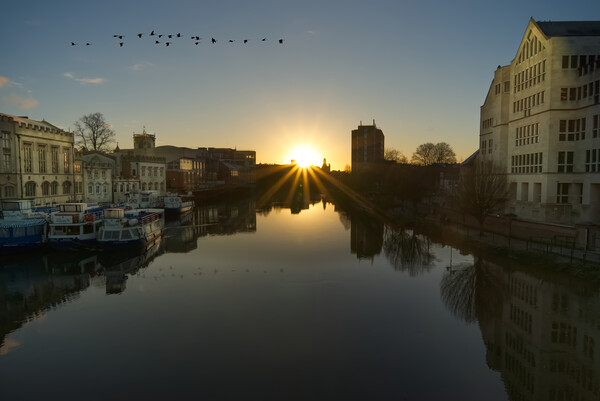River Ouse Sunrise Picture Board by Alison Chambers