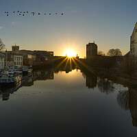 Buy canvas prints of River Ouse Sunrise by Alison Chambers