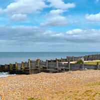 Buy canvas prints of Whitstable Beach Panorama  by Alison Chambers