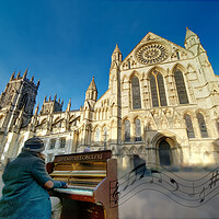 Buy canvas prints of York Minster Street Performer by Alison Chambers