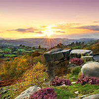 Buy canvas prints of Surprise View Sunset Derbyshire  by Alison Chambers
