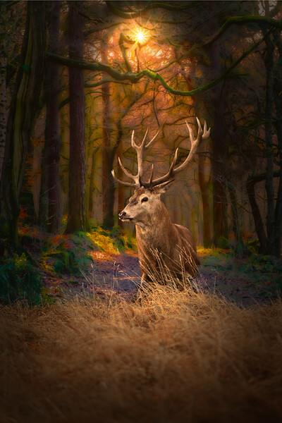 Scottish Red Deer Stag Picture Board by Alison Chambers
