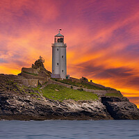 Buy canvas prints of Godrevy Lighthouse Sunset by Alison Chambers