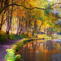 Buy canvas prints of Huddersfield Narrow Canal in Autumn  by Alison Chambers