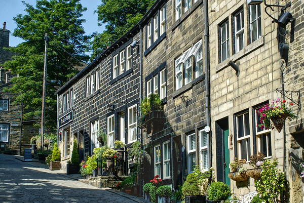 Haworth Main Street Cottages Picture Board by Alison Chambers