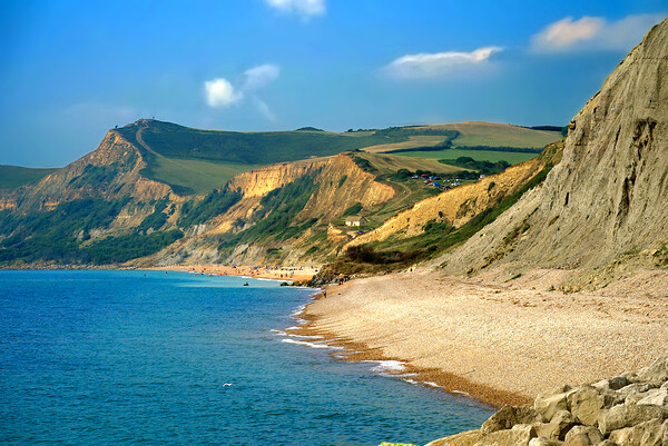 Golden Cap Dorset Picture Board by Alison Chambers