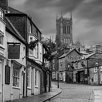 Buy canvas prints of Lincoln Cathedral and Cobbled Streets by Alison Chambers
