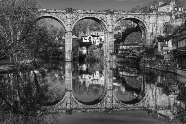 Knaresborough Viaduct BW Picture Board by Alison Chambers