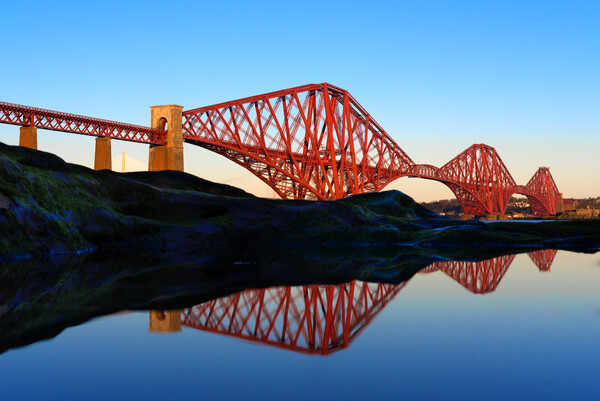 Forth Bridge Reflection Picture Board by Alison Chambers