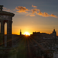 Buy canvas prints of Edinburgh Sunset From Calton Hill by Alison Chambers