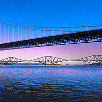 Buy canvas prints of Forth Road and Rail Bridges by Alison Chambers