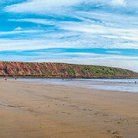 Buy canvas prints of Filey Brigg Panorama  by Alison Chambers