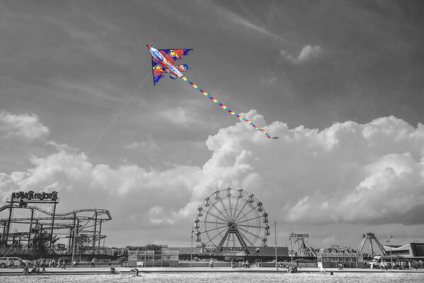 Skegness High Flying Kite Picture Board by Alison Chambers