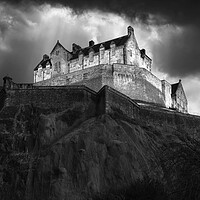 Buy canvas prints of Edinburgh Castle BW by Alison Chambers