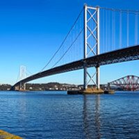 Buy canvas prints of Forth Bridges Panorama  by Alison Chambers