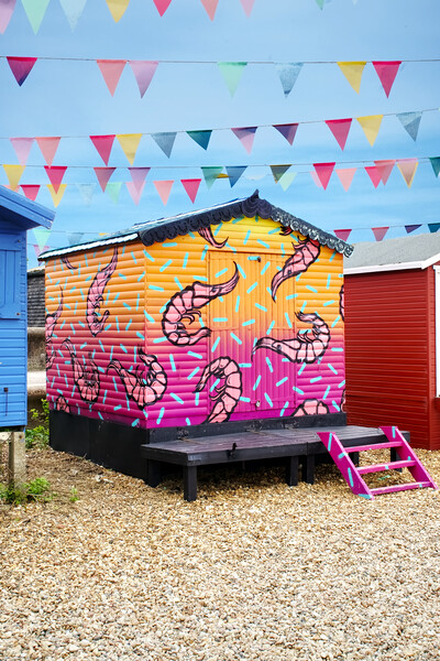 Whitstable Beach Hut Picture Board by Alison Chambers