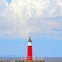 Buy canvas prints of Watchet Harbour Lighthouse  by Alison Chambers