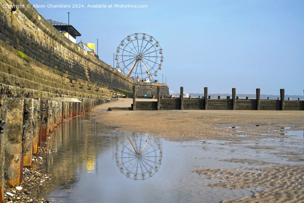 Bridlington Beach Reflection  Picture Board by Alison Chambers