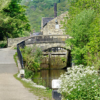 Buy canvas prints of Rochdale Canal Hebden bridge  by Alison Chambers