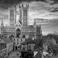 Buy canvas prints of Lincoln Cathedral BW by Alison Chambers