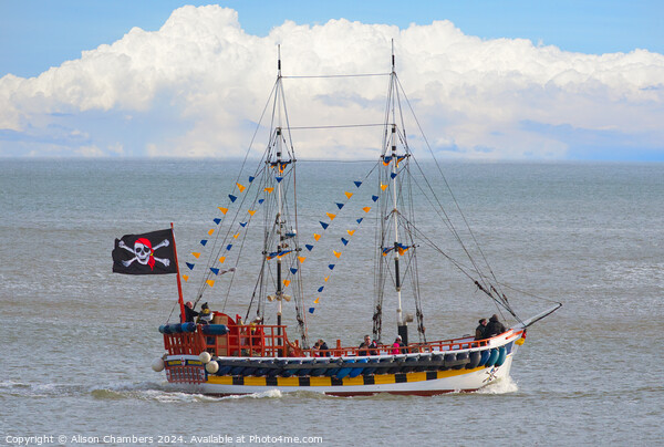 Bridlington Pirate Ship Picture Board by Alison Chambers