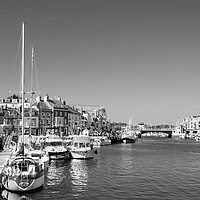 Buy canvas prints of Weymouth Harbour BW by Alison Chambers