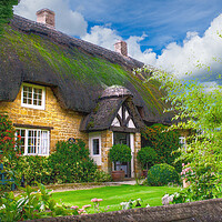 Buy canvas prints of Beautiful Thatched Cottage by Alison Chambers