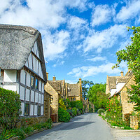 Buy canvas prints of Stanton Cottages Gloucestershire  by Alison Chambers