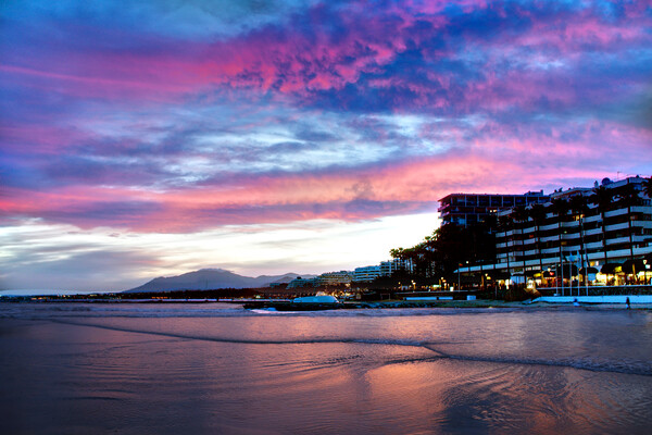 Marbella Sunset Picture Board by Alison Chambers