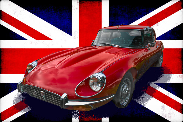 E Type Jaguar Picture Board by Alison Chambers