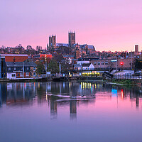 Buy canvas prints of Lincoln Cathedral Dawn Reflection  by Alison Chambers
