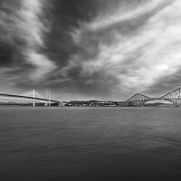 Buy canvas prints of Forth Bridges BW  by Alison Chambers