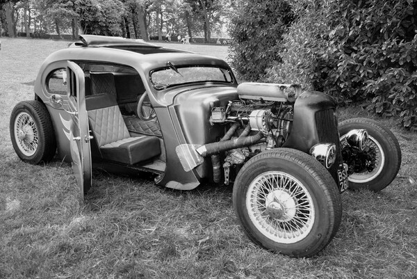 Hot Rod Car BW Picture Board by Alison Chambers