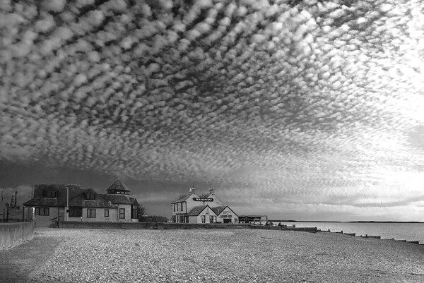 Whitstable Beach BW Picture Board by Alison Chambers