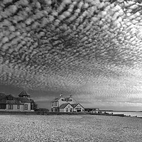 Buy canvas prints of Whitstable Beach BW by Alison Chambers