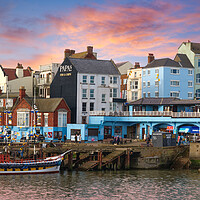Buy canvas prints of Bridlington Harbour Sunset by Alison Chambers