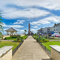 Buy canvas prints of Herne Bay Promenade and Clock Tower by Alison Chambers