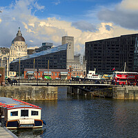 Buy canvas prints of Liverpool Albert Dock Cityscape by Alison Chambers