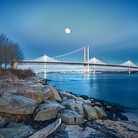 Buy canvas prints of Forth Bridges By Moonlight by Alison Chambers