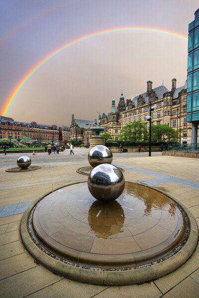 Sheffield City Centre Rainbow Picture Board by Alison Chambers