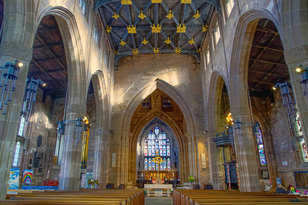 Rotherham Minster Interior Picture Board by Alison Chambers