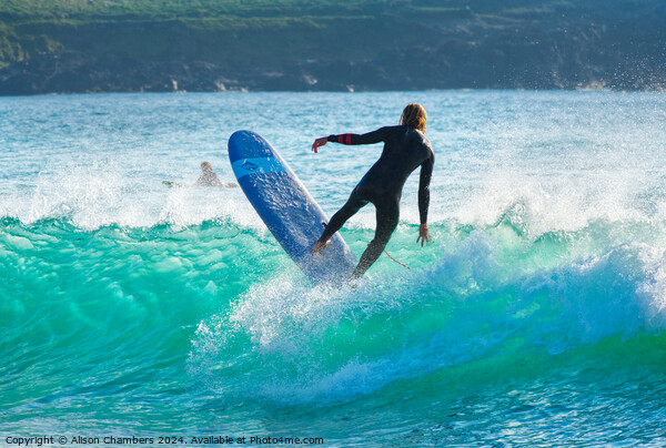Fistral Beach Surfer Picture Board by Alison Chambers